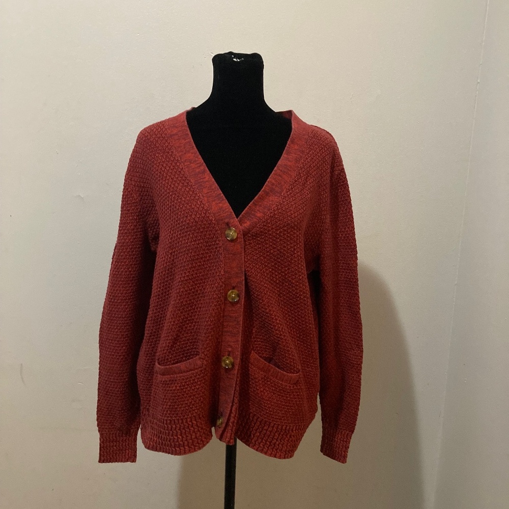 Land’s End Women’s Waffle-Knit Cardigan‎